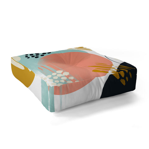 Marta Barragan Camarasa Brushstrokes abstract art Floor Pillow Square