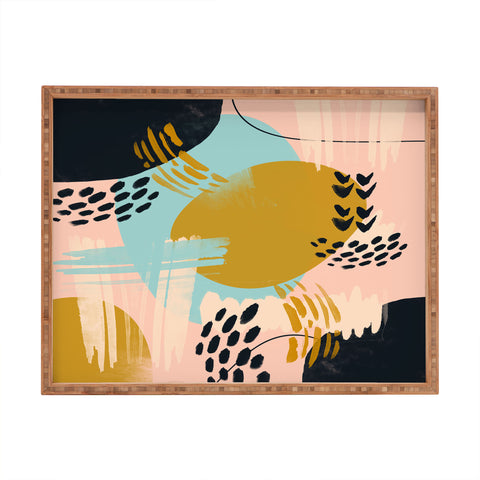 Marta Barragan Camarasa Brushstrokes abstract art I Rectangular Tray