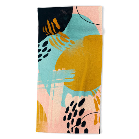 Marta Barragan Camarasa Brushstrokes abstract art I Beach Towel