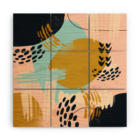 Marta Barragan Camarasa Brushstrokes abstract art I Wood Wall Mural