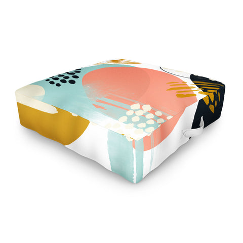 Marta Barragan Camarasa Brushstrokes abstract art Outdoor Floor Cushion