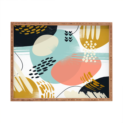 Marta Barragan Camarasa Brushstrokes abstract art Rectangular Tray