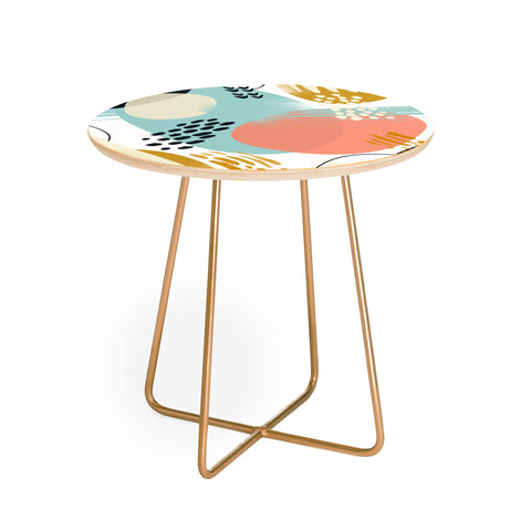 Marta Barragan Camarasa Brushstrokes abstract art Round Side Table