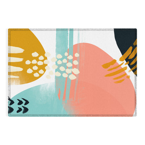 Marta Barragan Camarasa Brushstrokes abstract art Outdoor Rug