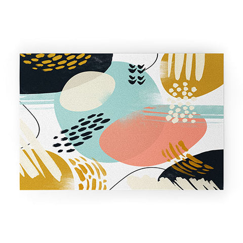 Marta Barragan Camarasa Brushstrokes abstract art Welcome Mat