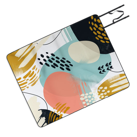 Marta Barragan Camarasa Brushstrokes abstract art Picnic Blanket