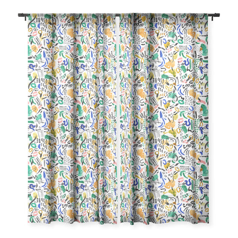 Marta Barragan Camarasa Brushstrokes art Sheer Window Curtain