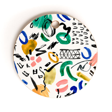 Marta Barragan Camarasa Brushstrokes art Cutting Board Round