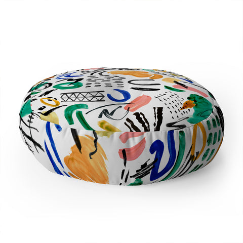 Marta Barragan Camarasa Brushstrokes art Floor Pillow Round