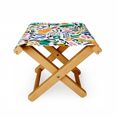 Marta Barragan Camarasa Brushstrokes art Folding Stool