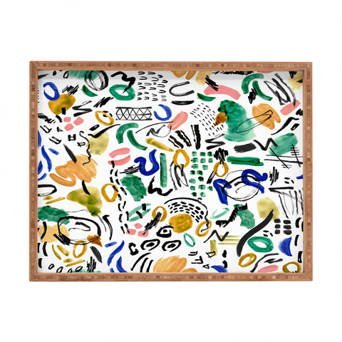 Marta Barragan Camarasa Brushstrokes art Rectangular Tray