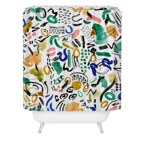 Marta Barragan Camarasa Brushstrokes art Shower Curtain