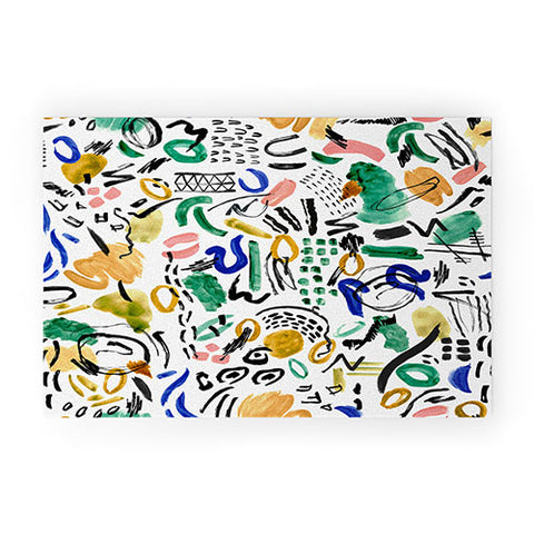 Marta Barragan Camarasa Brushstrokes art Welcome Mat