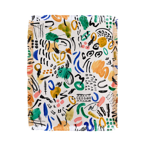Marta Barragan Camarasa Brushstrokes art Throw Blanket
