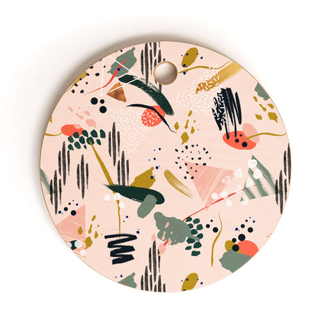 Marta Barragan Camarasa Brushstrokes I Cutting Board Round