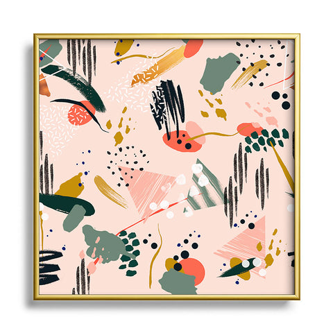 Marta Barragan Camarasa Brushstrokes I Square Metal Framed Art Print