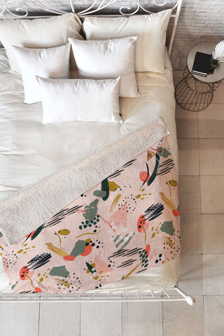 Marta Barragan Camarasa Brushstrokes I Fleece Throw Blanket