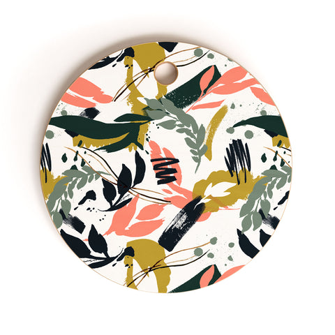 Marta Barragan Camarasa Brushstrokes of nature I Cutting Board Round