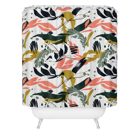 Marta Barragan Camarasa Brushstrokes of nature I Shower Curtain