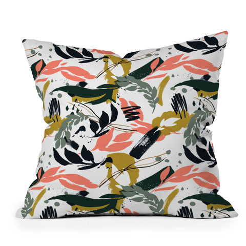 Marta Barragan Camarasa Brushstrokes of nature I Throw Pillow