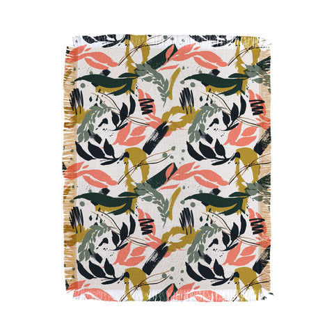 Marta Barragan Camarasa Brushstrokes of nature I Throw Blanket