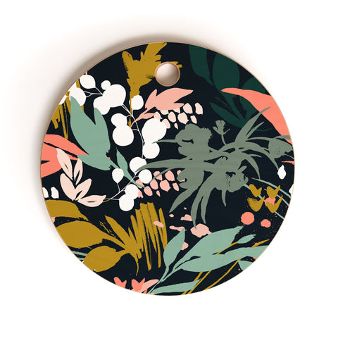 Marta Barragan Camarasa Brushstrokes of nature II Cutting Board Round