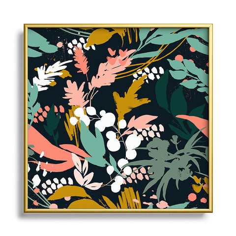 Marta Barragan Camarasa Brushstrokes of nature II Square Metal Framed Art Print