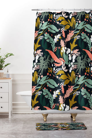 Marta Barragan Camarasa Brushstrokes of nature II Shower Curtain And Mat