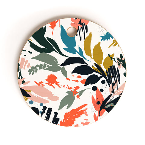 Marta Barragan Camarasa Brushstrokes of nature III Cutting Board Round