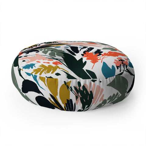 Marta Barragan Camarasa Brushstrokes of nature III Floor Pillow Round