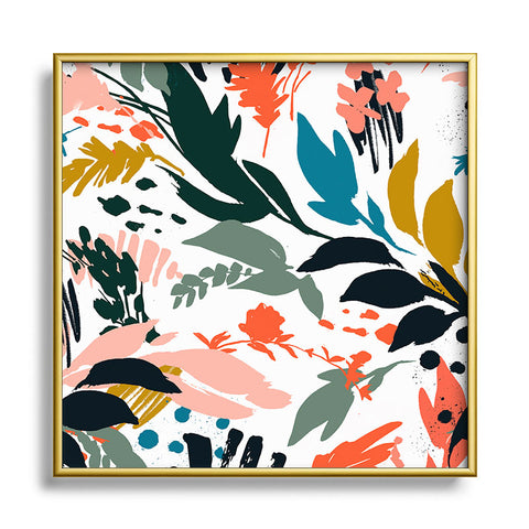 Marta Barragan Camarasa Brushstrokes of nature III Square Metal Framed Art Print