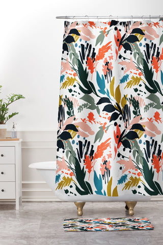 Marta Barragan Camarasa Brushstrokes of nature III Shower Curtain And Mat