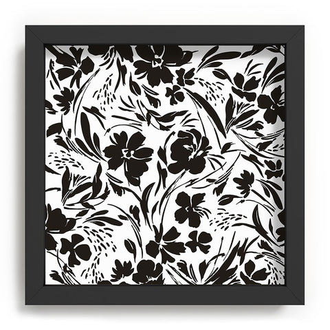 Marta Barragan Camarasa BW tropical floral Recessed Framing Square