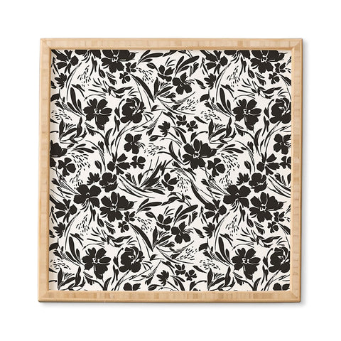 Marta Barragan Camarasa BW tropical floral Framed Wall Art