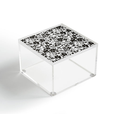 Marta Barragan Camarasa BW tropical floral Acrylic Box