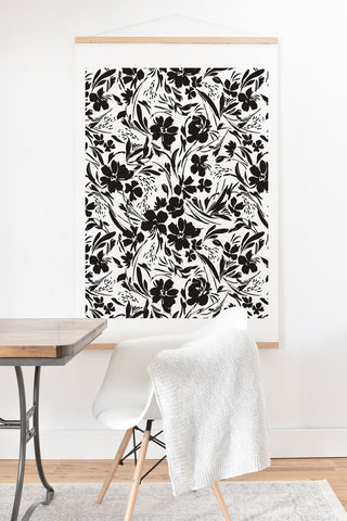 Marta Barragan Camarasa BW tropical floral Art Print And Hanger