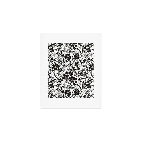Marta Barragan Camarasa BW tropical floral Art Print