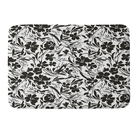 Marta Barragan Camarasa BW tropical floral Memory Foam Bath Mat