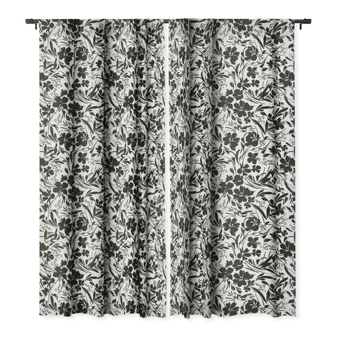 Marta Barragan Camarasa BW tropical floral Blackout Window Curtain