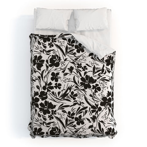 Marta Barragan Camarasa BW tropical floral Duvet Cover