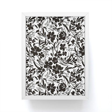 Marta Barragan Camarasa BW tropical floral Framed Mini Art Print