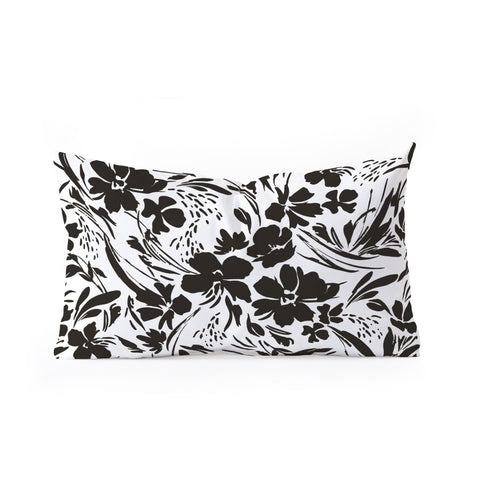 Marta Barragan Camarasa BW tropical floral Oblong Throw Pillow