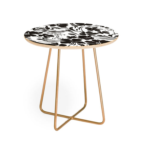 Marta Barragan Camarasa BW tropical floral Round Side Table