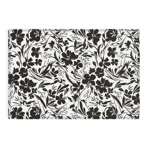 Marta Barragan Camarasa BW tropical floral Outdoor Rug