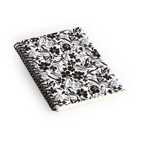 Marta Barragan Camarasa BW tropical floral Spiral Notebook