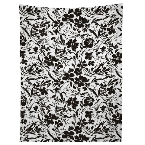 Marta Barragan Camarasa BW tropical floral Tapestry