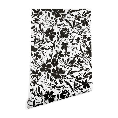 Marta Barragan Camarasa BW tropical floral Wallpaper