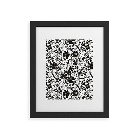 Marta Barragan Camarasa BW tropical floral Framed Art Print