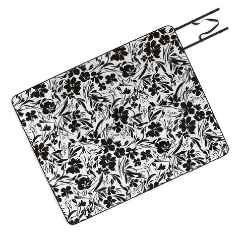 Marta Barragan Camarasa BW tropical floral Picnic Blanket