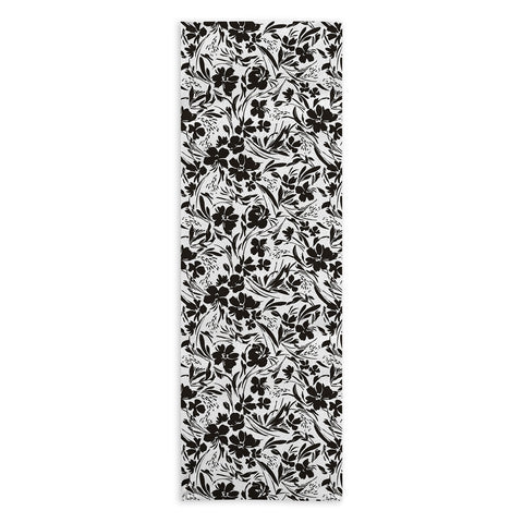 Marta Barragan Camarasa BW tropical floral Yoga Towel